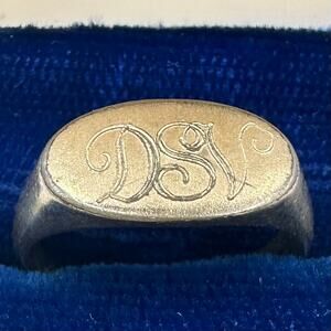 Espo vintage 10kt gold filled monogrammed initialed DSV signet ring size 4